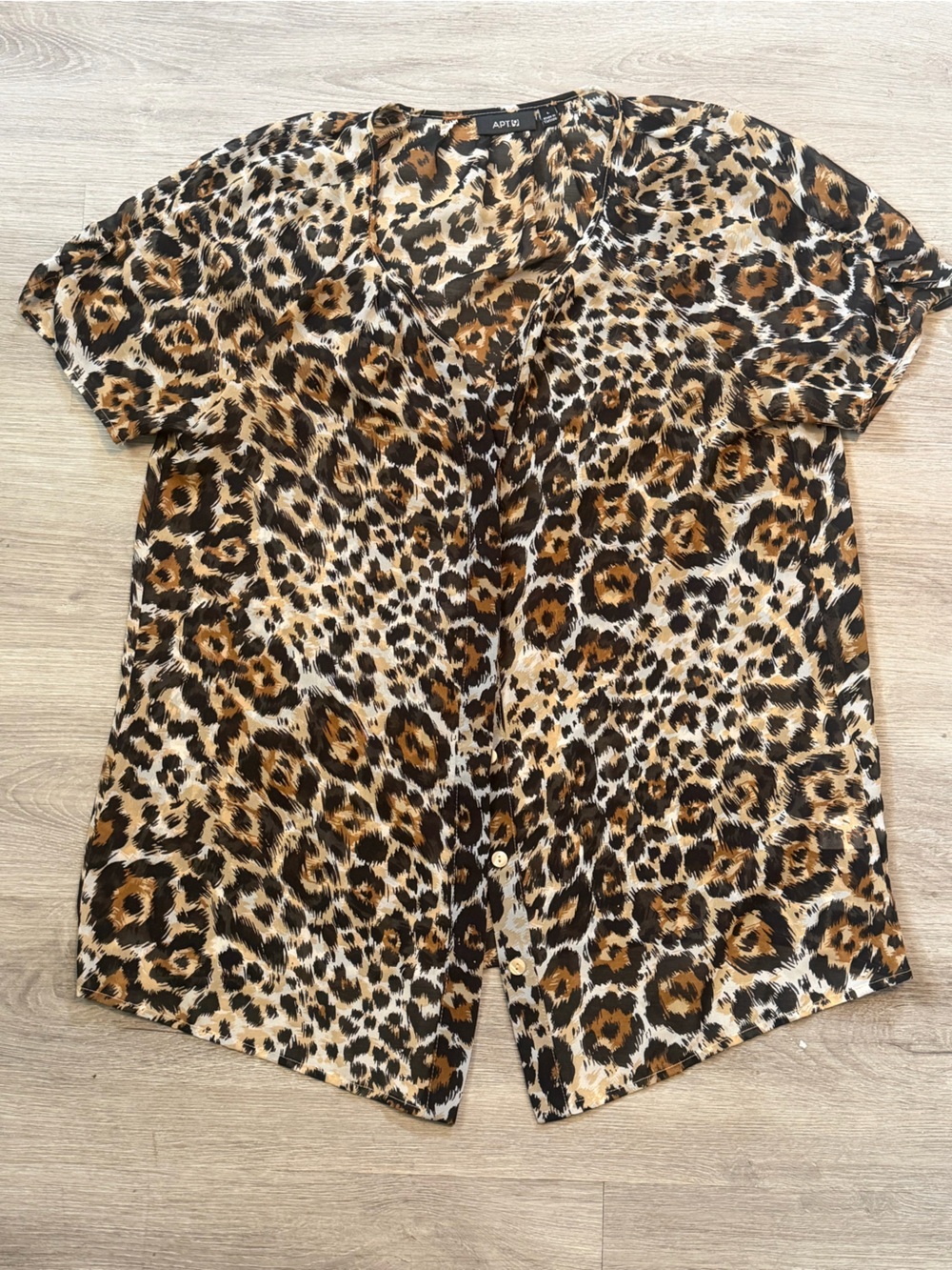 Apt. 9 Leopard Print Button-Front Blouse - Brown & Black